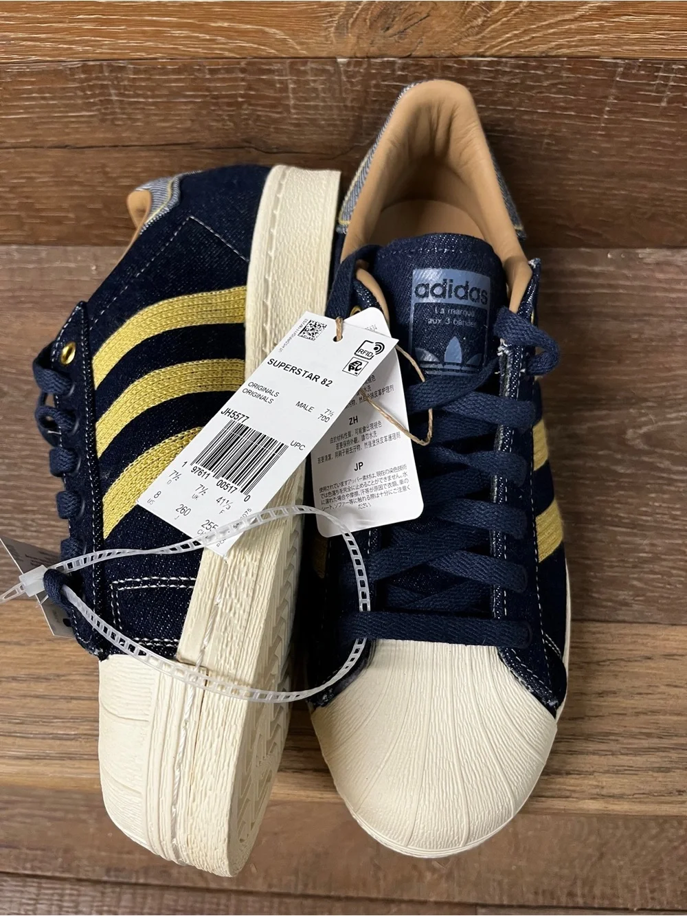 Adidas Originals Superstar 82 Sneakers Blue Denim Men's Size 8us JH5577